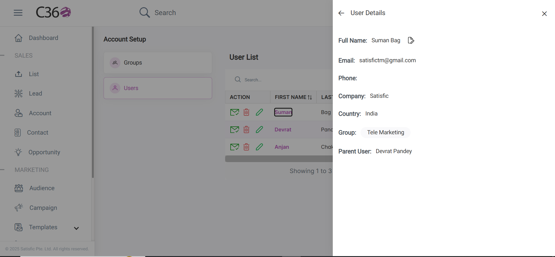 User Details