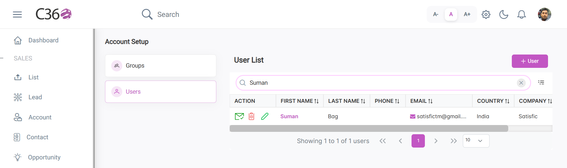 Search User