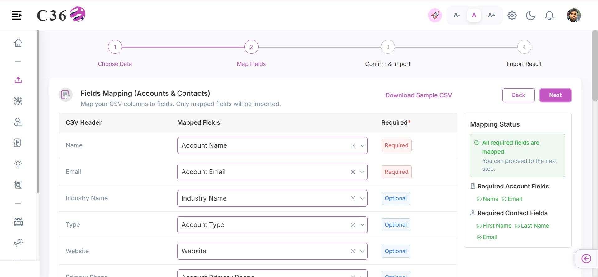 field mapping